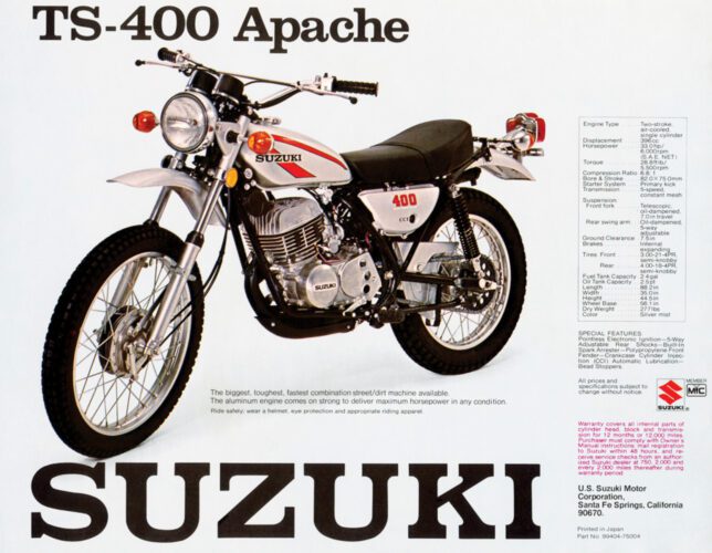 Fire Road Flyer: 1971-1979 Suzuki TS400 Apache